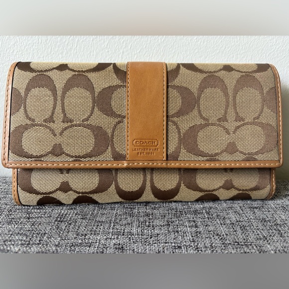 Coach Handbags - Coach Monogram Wallet with Checkbook Cover